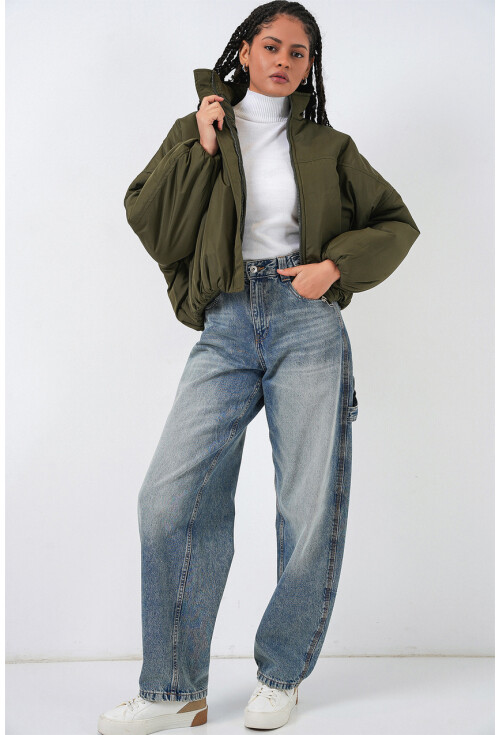 Kadın Oversize Bomber Şişme Mont 5124