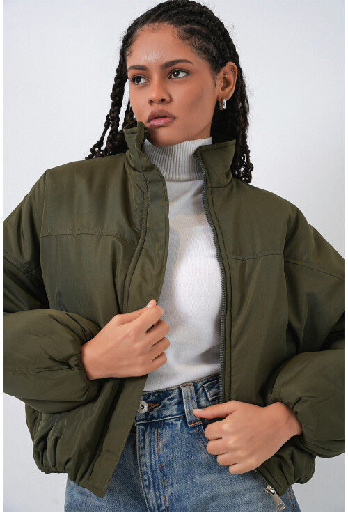 Kadın Oversize Bomber Şişme Mont 5124