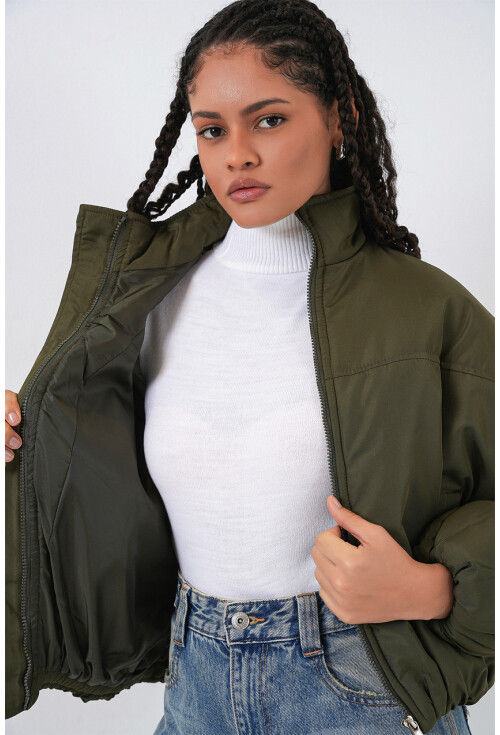 Kadın Oversize Bomber Şişme Mont 5124