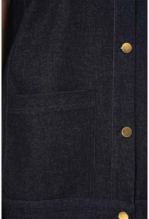 Kadın Oversize Çift Cepli Kot Yelek 6810