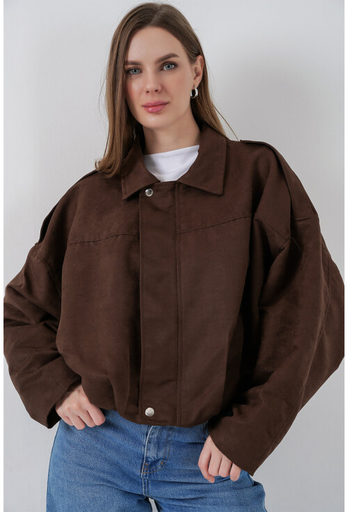 Kadın Oversize Deri Ceket 1055