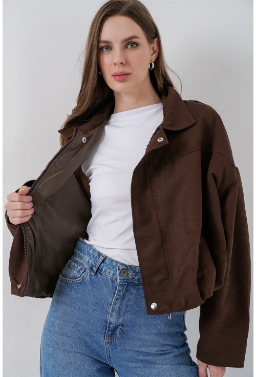 Kadın Oversize Deri Ceket 1055