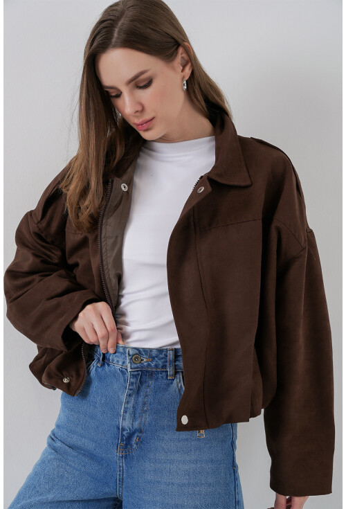 Kadın Oversize Deri Ceket 1055