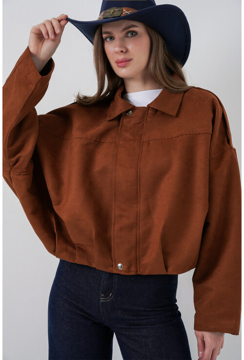 Kadın Oversize Deri Ceket 1055