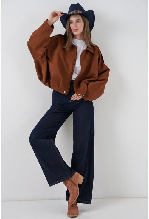 Kadın Oversize Deri Ceket 1055