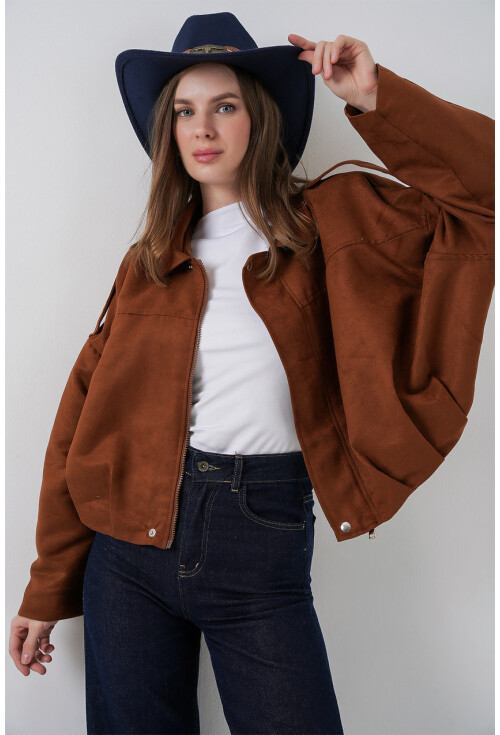 Kadın Oversize Deri Ceket 1055