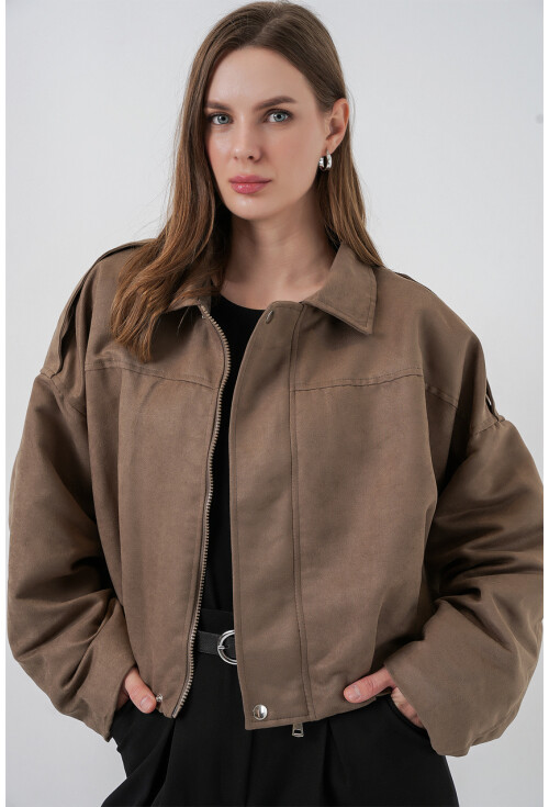 Kadın Oversize Deri Ceket 1055