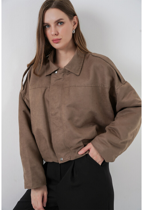 Kadın Oversize Deri Ceket 1055