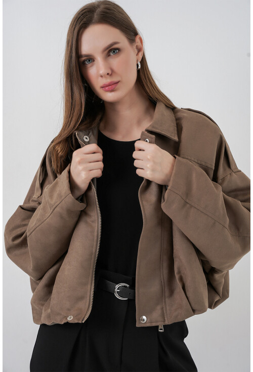 Kadın Oversize Deri Ceket 1055