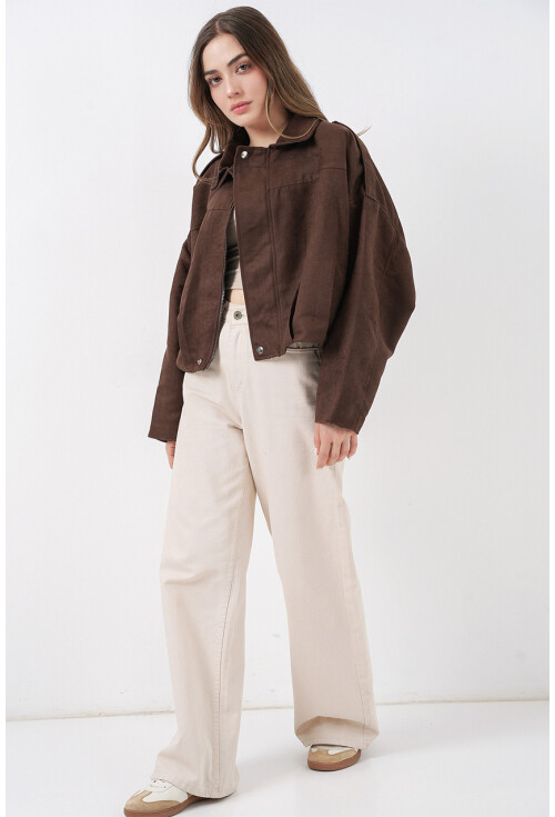 Kadın Oversize Deri Ceket 1055