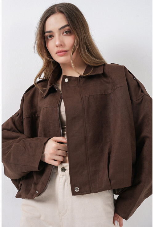 Kadın Oversize Deri Ceket 1055