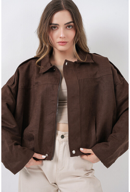 Kadın Oversize Deri Ceket 1055