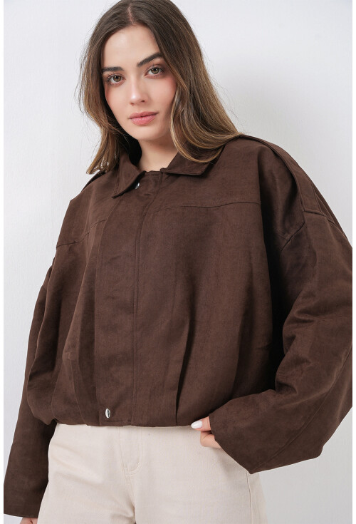 Kadın Oversize Deri Ceket 1055