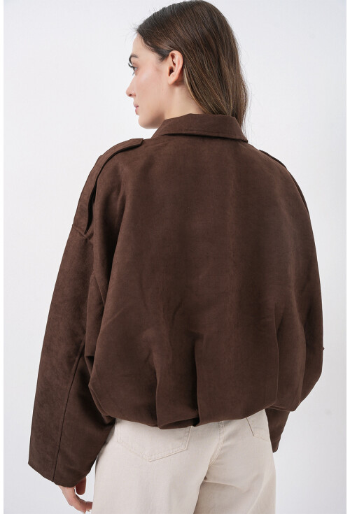 Kadın Oversize Deri Ceket 1055