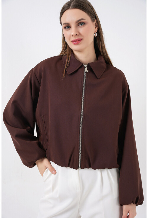Kadın Oversize Fermuarlı Ceket 0735