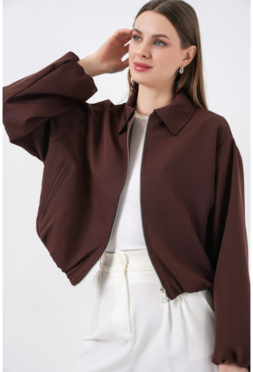 Kadın Oversize Fermuarlı Ceket 0735
