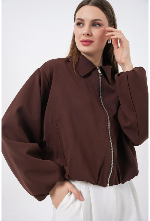 Kadın Oversize Fermuarlı Ceket 0735