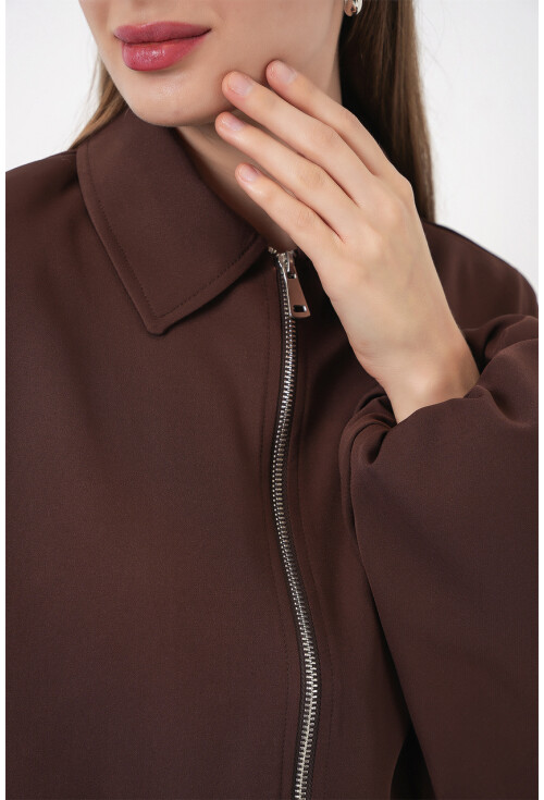 Kadın Oversize Fermuarlı Ceket 0735