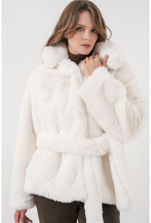 Kadın Peluş Kürk Mont 5234
