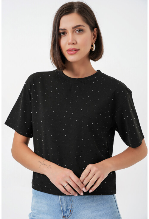 Kadın Taş Detaylı Tişört 990
