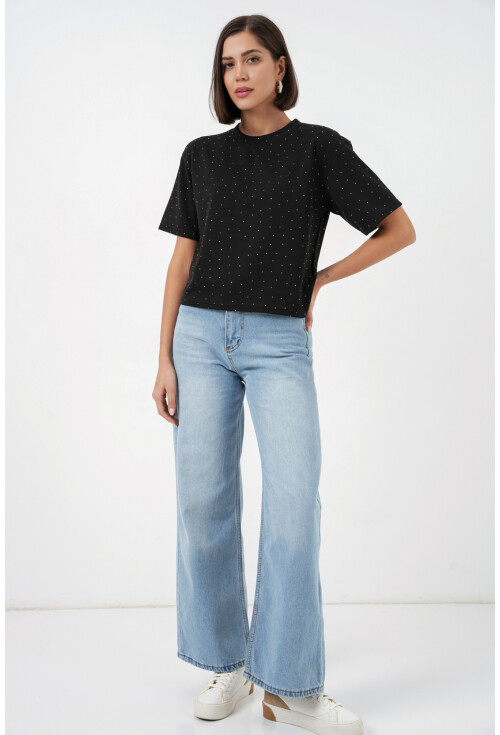 Kadın Taş Detaylı Tişört 990