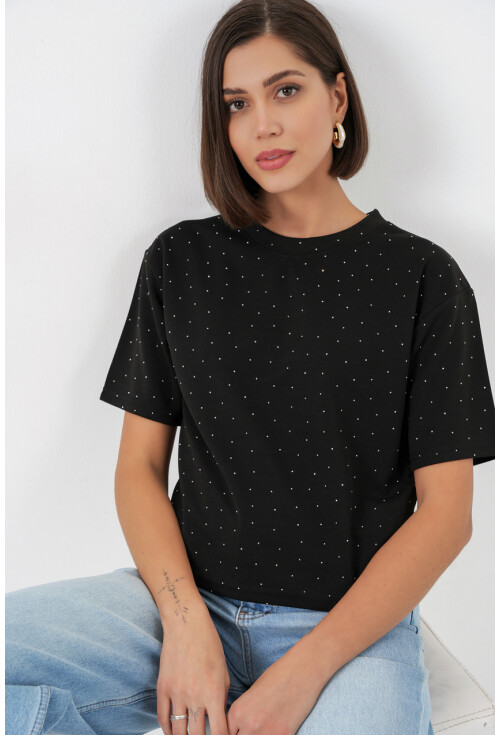 Kadın Taş Detaylı Tişört 990
