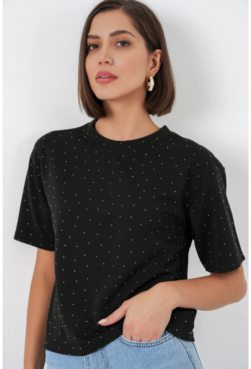 Kadın Taş Detaylı Tişört 990