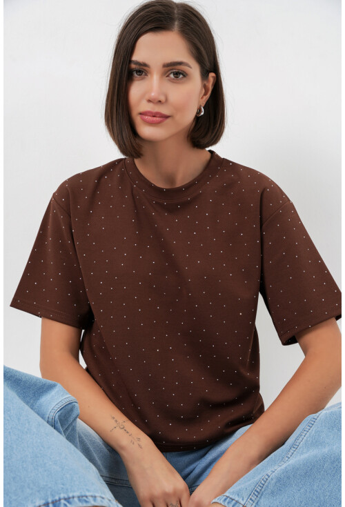 Kadın Taş Detaylı Tişört 990