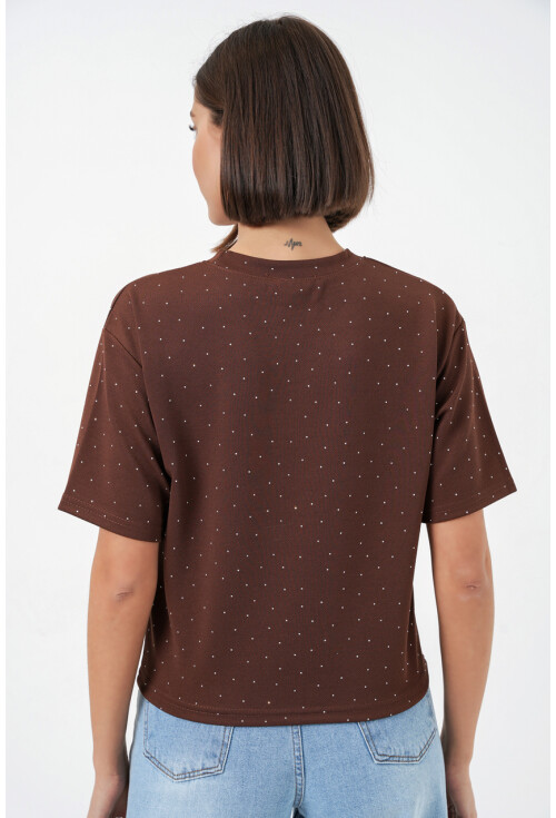 Kadın Taş Detaylı Tişört 990