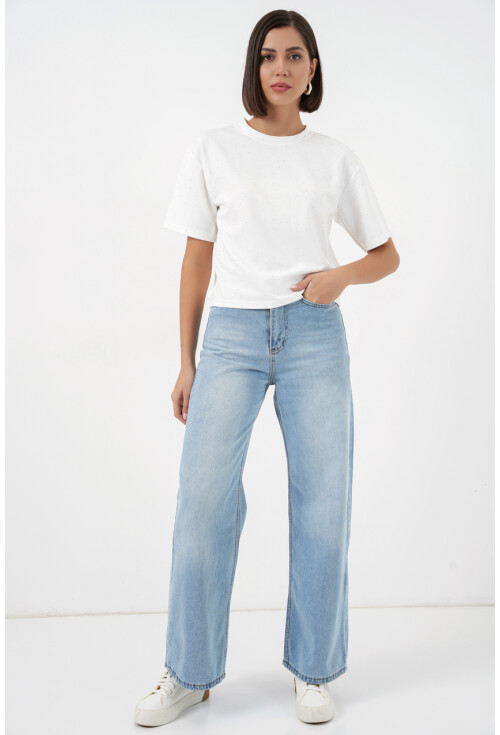 Kadın Taş Detaylı Tişört 990