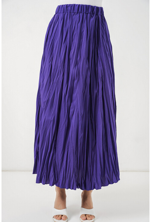 Kadın Uzun Kırışık Etek 8042