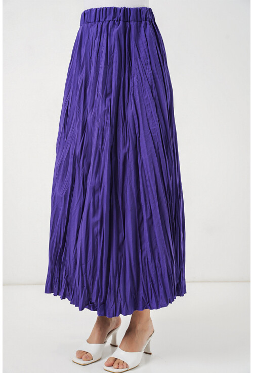 Kadın Uzun Kırışık Etek 8042