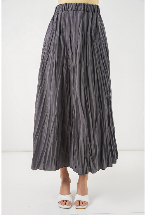 Kadın Uzun Kırışık Etek 8042