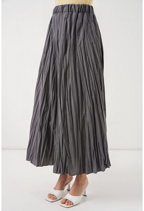 Kadın Uzun Kırışık Etek 8042