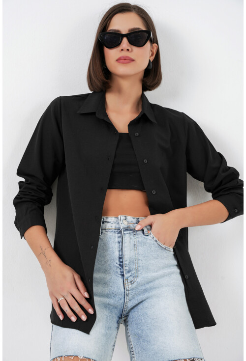 Kadın Uzun Kol Basic Gömlek 20279