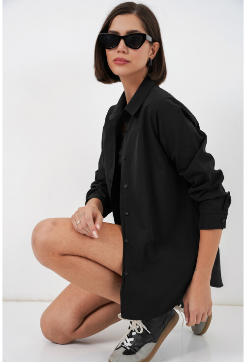 Kadın Uzun Kol Basic Gömlek 20279