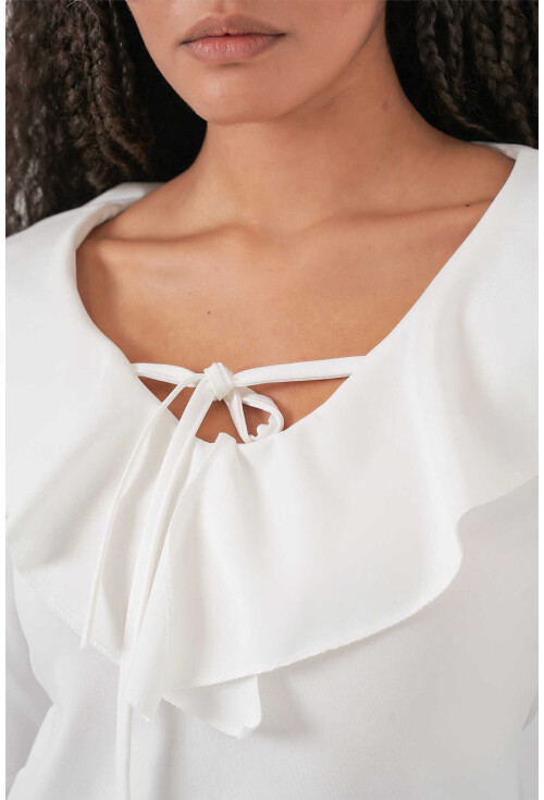 Kadın Uzun Kol Crop Bluz 979