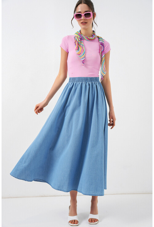 Kadın Uzun Kot Etek 8062