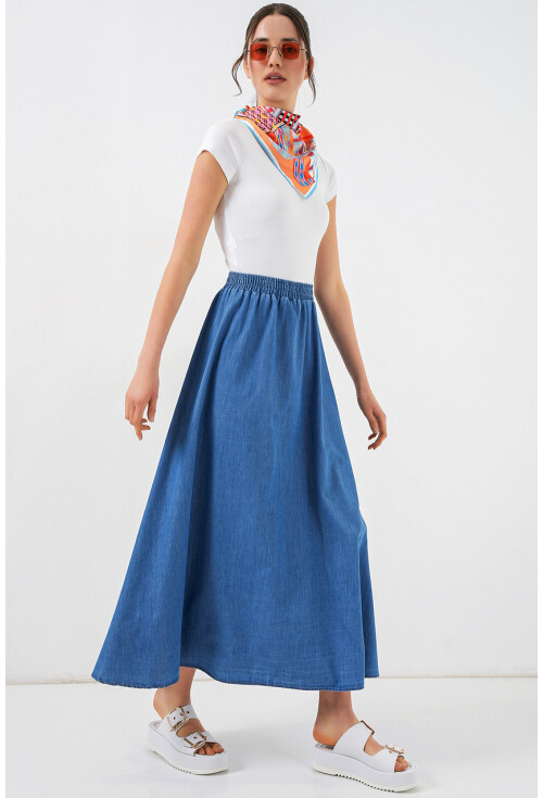 Kadın Uzun Kot Etek 8062