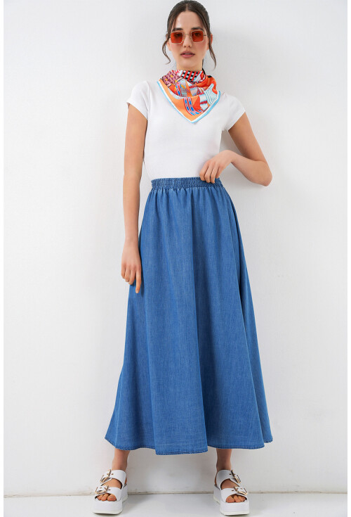 Kadın Uzun Kot Etek 8062