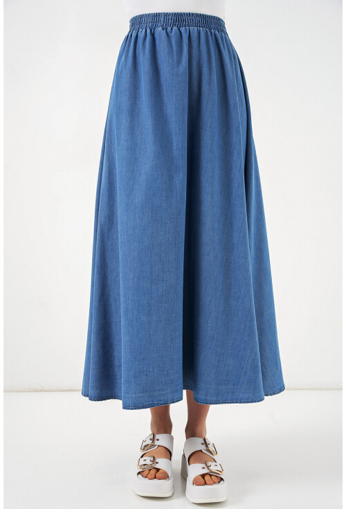 Kadın Uzun Kot Etek 8062