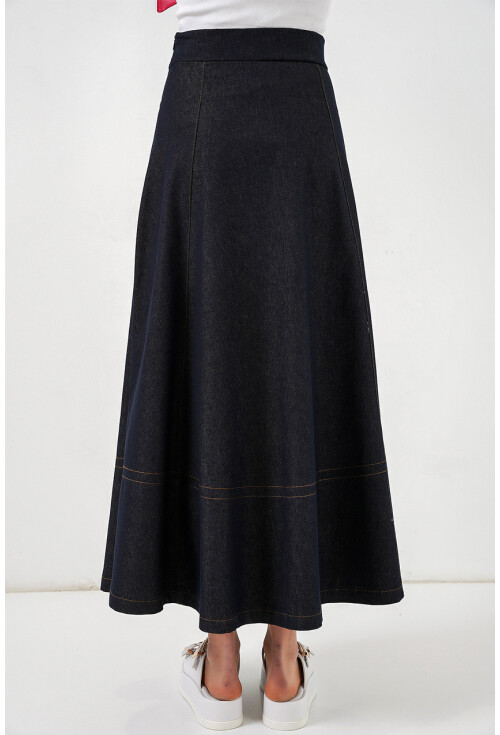 Kadın Uzun Kot Etek 8066