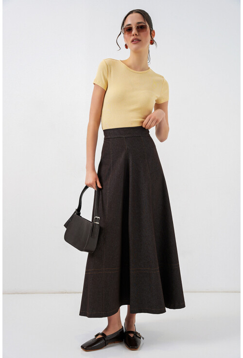 Kadın Uzun Kot Etek 8066