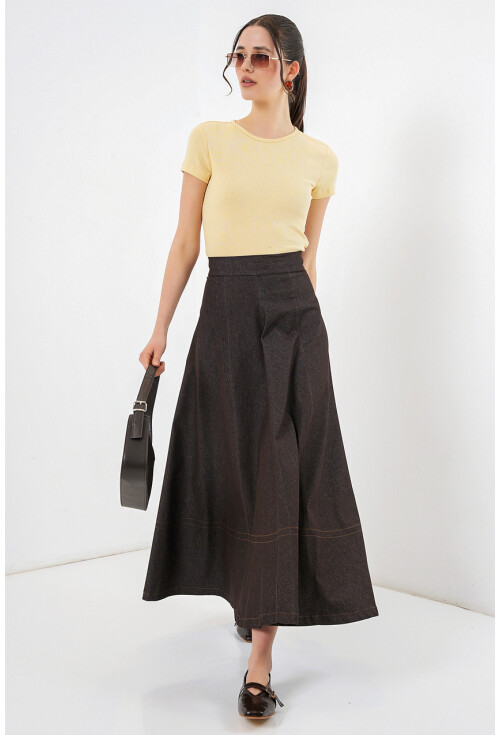 Kadın Uzun Kot Etek 8066