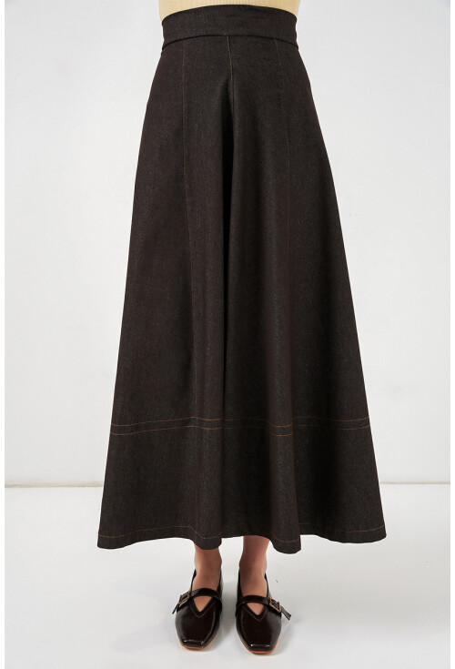 Kadın Uzun Kot Etek 8066