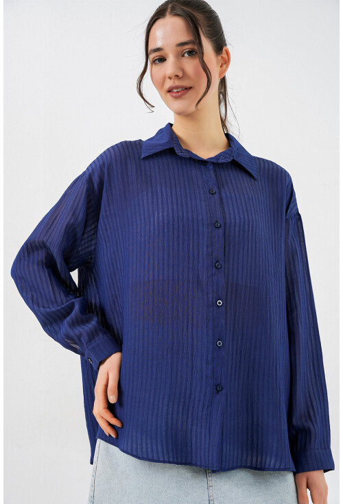 Kadın Uzun Oversize Gömlek 20320