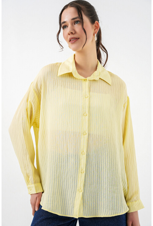 Kadın Uzun Oversize Gömlek 20320