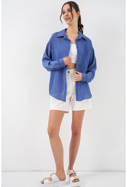 Kadın Uzun Oversize Gömlek 20320