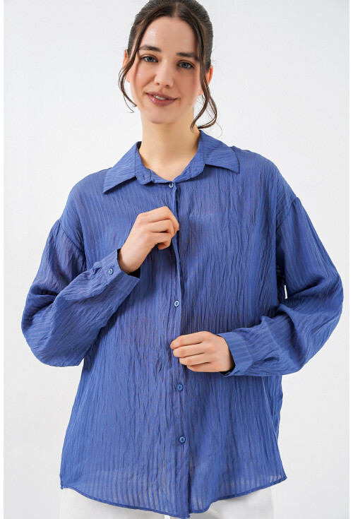 Kadın Uzun Oversize Gömlek 20320