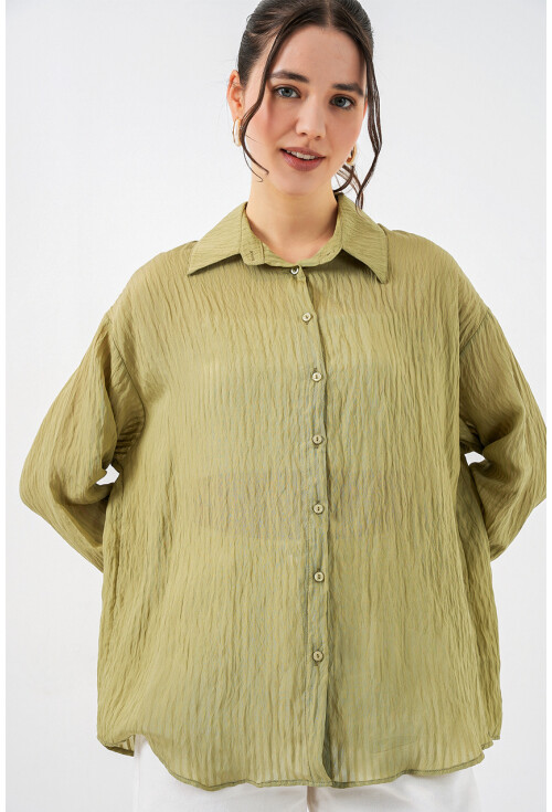 Kadın Uzun Oversize Gömlek 20320